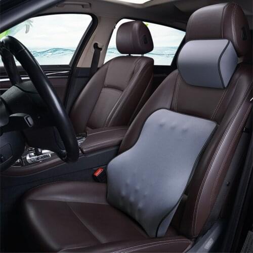 Car Neck Pillow Lumbar Waist Support Headrest Pillows Back Cushion Seat Supports Memory Foam Seat Covers Auto Accessories