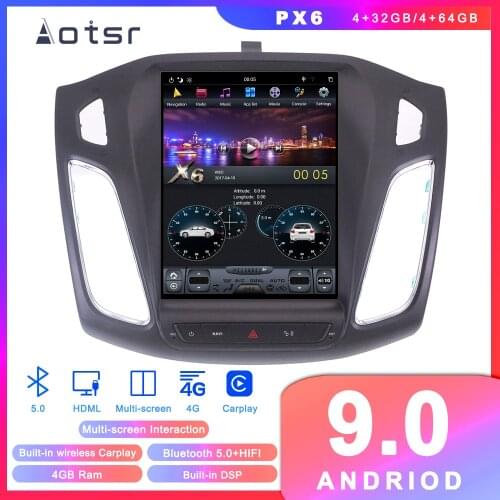 Tesla style Android 9.0 car GPS navigation for Ford Focus 2012-2017 Car Auto Radio Stereo Head Unit multimedia Vertical Screen