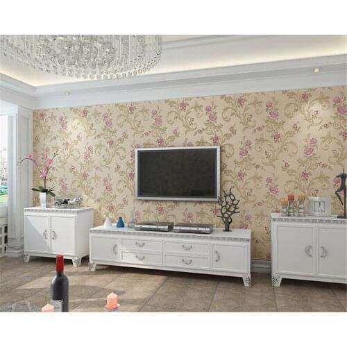 Beibehang European style pastoral nonwoven fashion personality TV background wall paper living room bedroom bedside 3d wallpaper