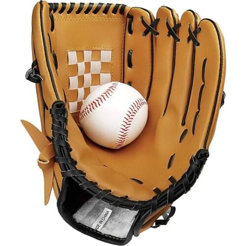 Left Hand Baseball Glove With Baseball Ball High Quality Leather Baseball Set For Match Training Kids Women Man Outdoor Sports E