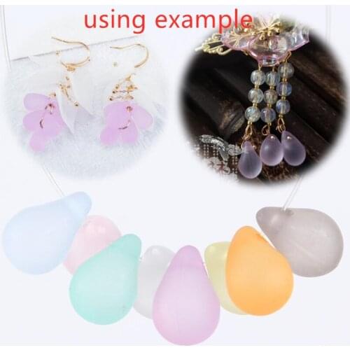 Random Mixed Acrylic Frosted Teardrop Loose Beads Jewelry Findings for DIY handcraft 9x13mm/6x13mm y1456