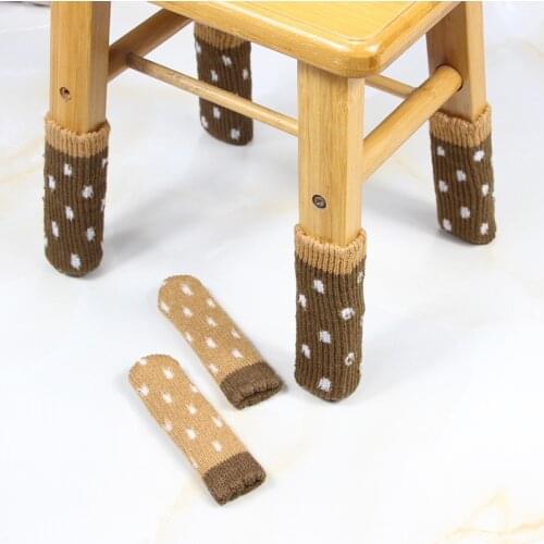 4pcs Knitting Chair Leg Caps Feet Pads Furniture Table Covers Socks Floor Protectors Home Decorations Dinner Table Foot Cover