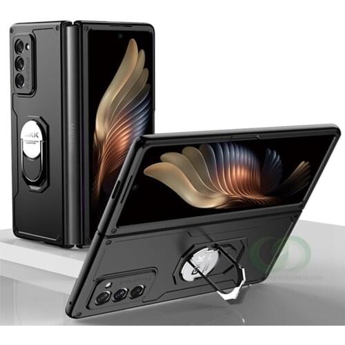 Full Protection Case for Samsung Galaxy Z Fold 2 5G Anti-knock Protection Shell with Ring Hard Cover for Samsung Z Fold 2 W2