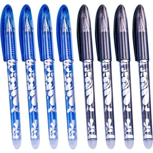 DELVTCH 8pcs/set Erasable Pen 0.5mm Gel Pen Erasable Pen Refill Replacement School Writing Tool Office Stationery Blue Black Ink