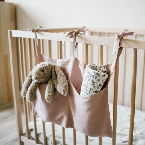 Baby Crib Bedside Organizer Multi-Purpose Baby Bed Diaper Toys Tissue Holder Bag Hanging Storage Bag For Baby Daily Essentials