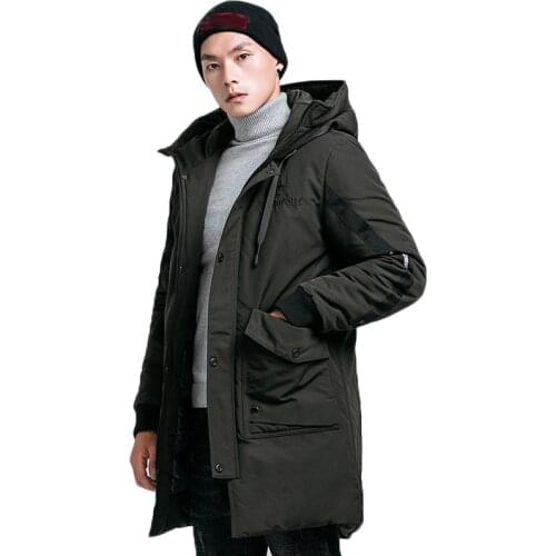 Long Coat Winter Thicken Warm Men Pop Fashion Hooded Embroidered Jacket Mens Winter Jackets And Coats Cotton Thick Parka Clothes