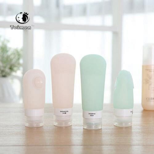 Travel Sub-Bottling Portable Leak-Proof Silicone Suction Cup Sub-Bottle With Brush Head For Cosmetic Skin Care Lotion 60ml 89ml