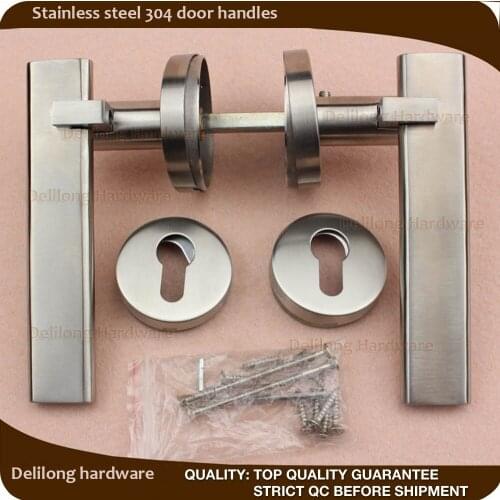 European intierior door lock handle SUS304 door handle for steel door, wood door mortise lock handles
