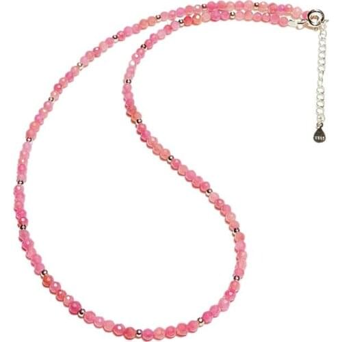 Lily Jewelry Choker Necklace 925 Sterling Silver Real Ruby Necklace Women Nice Gift Delicate Necklace Fine Jewelry 40-44cm