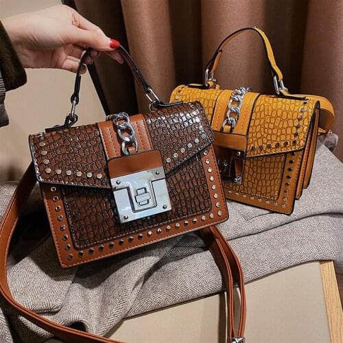 Fashion lock small square bag 2021 new womens bag fashion fashion embossed womens single shoulder bag