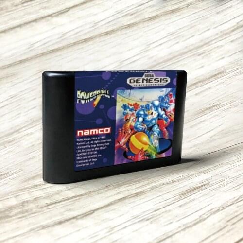 Powerball - USA Label Flashkit MD Electroless Gold PCB Card for Sega Genesis Megadrive Video Game Console