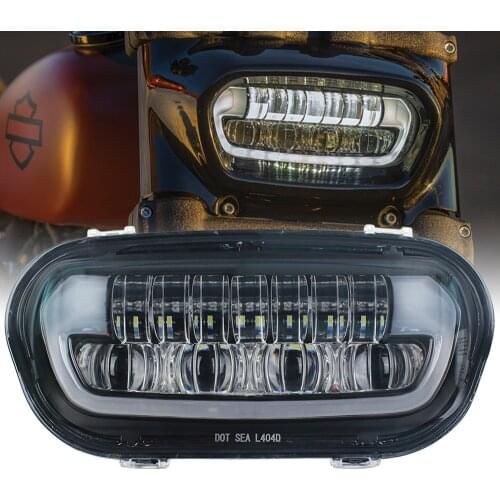 Motorcycle Headlight Assembly Hi/low Beam Position Light LED Headlights for Softail Fat Bob 2018 two-burner lamp