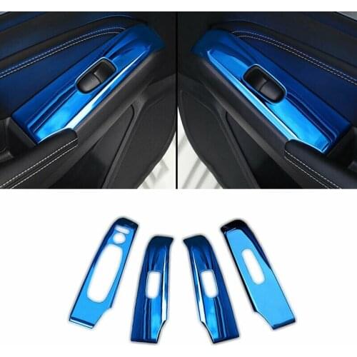 Blue Steel Inside Window Lock Lift Panel Trim Frame For Nissan Altima 2019-2021 Car modification Auto parts