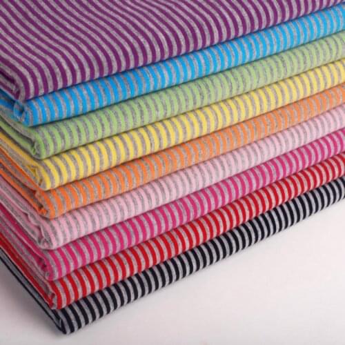 DIY fabric 2mm striped cotton stretchy fabric DIY sewing fashion clothing making cotton knitted fabric