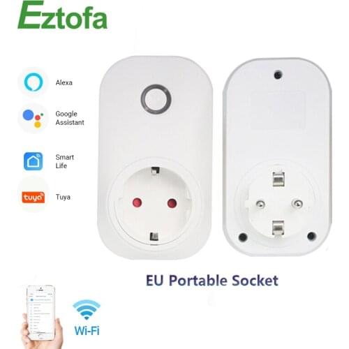 Wifi Smart Power Supply Socket 16A EU Standard Plug Intelligent Timer Socket Electric Tuya Smart Wireless Remote Control Socket