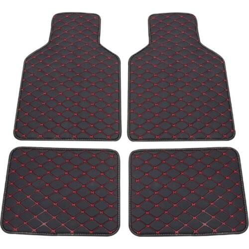 Universal Fit 4pcs PU Leather Car Floor Mat Waterproof Foot Pads Protector