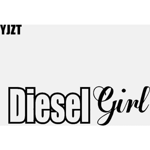 YJZT 13.2CM*3.7CM Diesel Girl Vinyl Decal Car Sticker Powerstroke Truck Country Black/Silver C3-0828