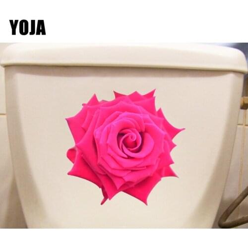 YOJA 20.2*19.8CM Real Shot Flower Rose Living Room Wall Decor Bathroom Toilet WC Sticker T1-0408