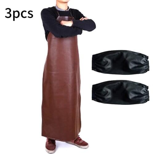 Leather Welding Protective Apron Welder Protect Cloth Brown Working Apron Wear-Resistant Electric Welding Anti-Scalding Aprons