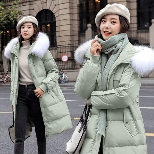 Russia -30°90% Down Jacket Ladies Winter Mid Length Thick Plus Size Loose Down Jacket Cotton