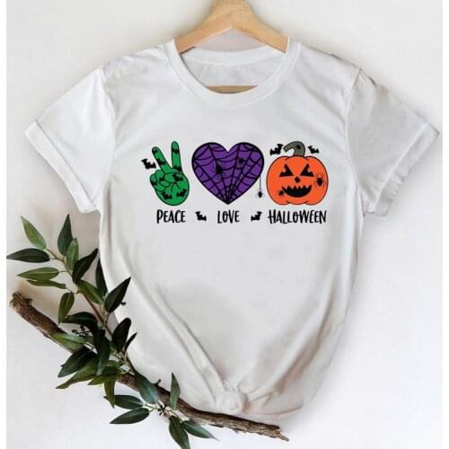 Female Tees 2021 Top Print T-Shirt Clothing Women Pumpkin New Style Lovely Autumn Fall Thanksgiving Halloween Graphic Tshirt T