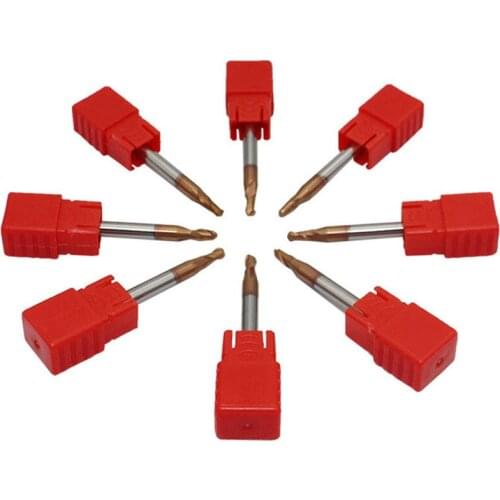 1PC 1mm 2mm 3mm 4mm HRC60, R0.5, R0.75, R1, R1.25, R2, R3, 2 Ball End Mills, Spiral Coated Flute, CNC,Cutting Machine