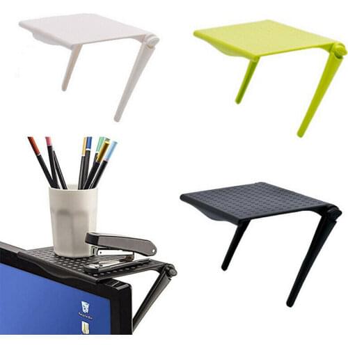 1Pc 16.2x11.2cm TV Computer Screen Caddy Screen Top Shelf Desktop Adjustable Storage Rack Holder Tools For Office Room