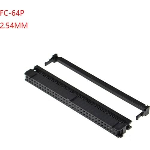 10PCS FC-64p IDC SOCKET pitch 2.54MM JTAG ISP PLUG CONNECTOR DOUBLE ROW FEMALE 2x32PIN 64PIN FC 64p FOR IDC BOX HEADER for cable