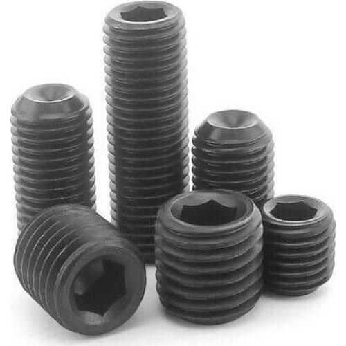 100pcs M3M4M5M6M8M10M12 hexagon socket headless screw 12.9 level concave end set screws
