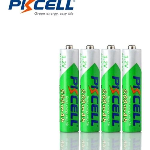 2/4PC PKCELL NIMH AAA Rechargeable Pre-charged Ni-MH Low Self-discharged AAA Batteries 1.2V 600mAh 1200Cycles