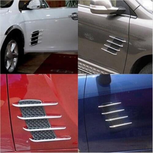 2Pcs Cool Chrome Shark Gills 3D Car Stickers Side Vent Air Flow Sticker for Lexus LS460 LF-Ch LF-A IS-F LF-Xh