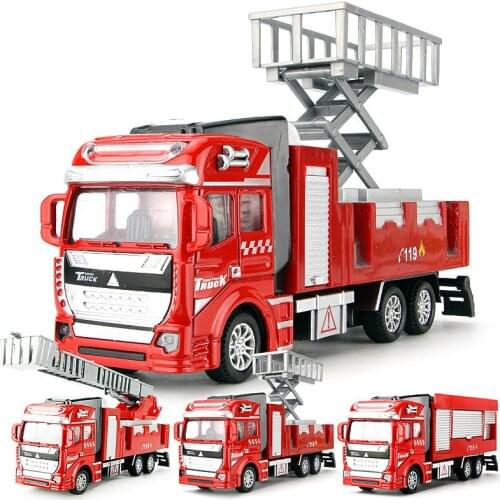 3pcs/set Alloy Sliding Engineering Military Fire Truck Models Children Cheap Toys Gifts Collections Briquedos