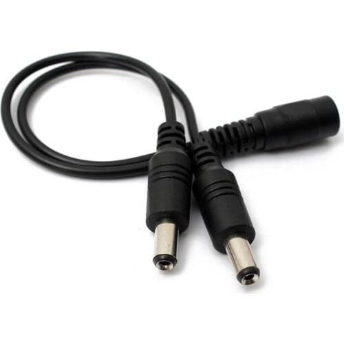 50pcs DC Power 1 Female To 2 male port , 5.5x2.1mm ,plitter Adapter for Security CCTV Camera and LED Strip