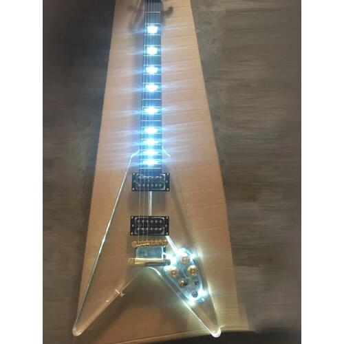 Good quality V style acrylic electric guitar free shipping