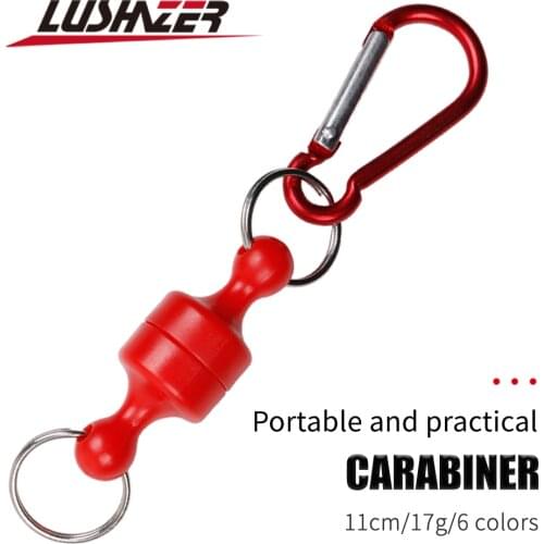 LUSHAZER Fishing Tackle Accessories Magnetic Buckle Carabiner Magnet Clasp Hanging Fast Buckle Fishing tool retention rope