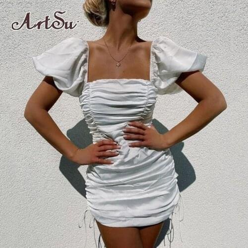 ArtSu White Summer Dresses