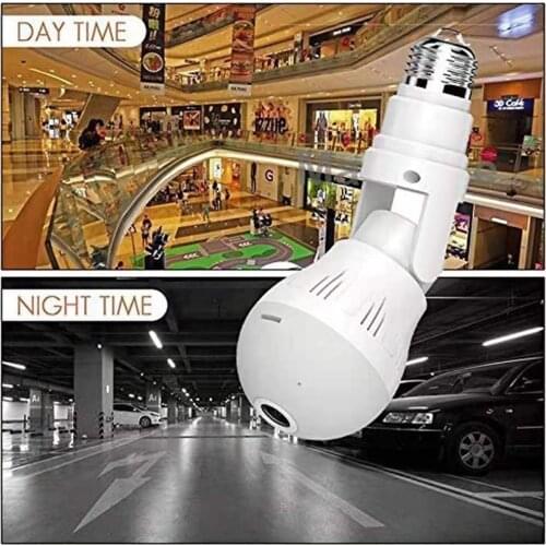 5MP Super HD 360 Degree Panoramic View VR IP Camera Wireless Intercom PTZ Baby Monitor Home Security Alarm Bulb Camera
