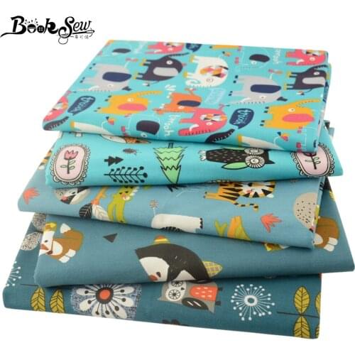 Booksew Elephant Animal Pattern Cotton Cloth Designer Fabrics Quilt Needlework Patchwork Handicraft for Sewing Curtain clothes