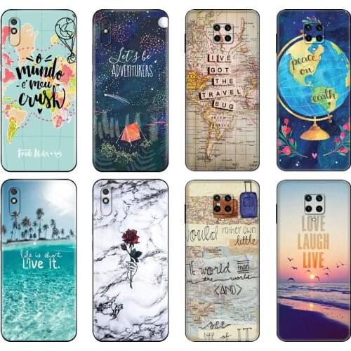 Black tpu Case For Xiaomi Redmi 7A 8 8A 9 9A 9C Case Redmi Note 8T 8 Pro T Note 9 9S 9 Pro Case Summer Travel Pack your Bags