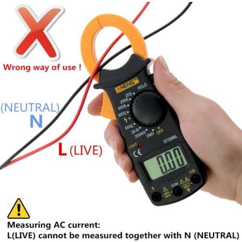 DT-3266L Digital Clamp Meter 600A AC/DC Multimeter Voltage/Ohm/Current Tester T5UC