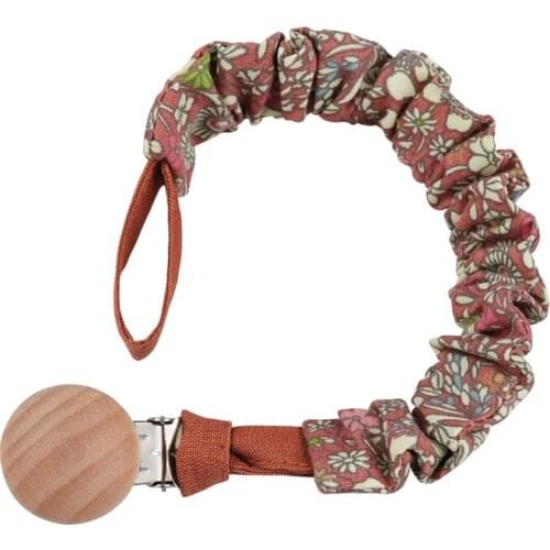 Baby Cotton Pacifier Chain Beech Wood Pacifier Clip Infant Teething Toys Holder For Nipples Baby Teether BABY Q STORE