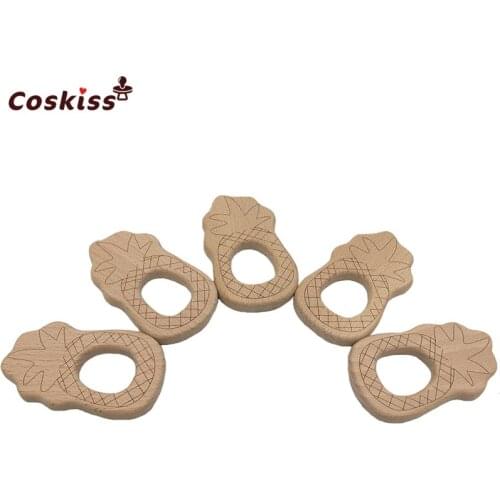 Baby Teether Pineapple Pendant DIY Jewelry Pendants Necklace Bracelets Accessories BPA Free Pacifier Wooden Ananas Teether