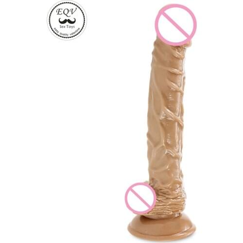 EQV Sex Shop Soft Silicone Huge Realistic Dildo Male Artificial Penis Cock Suction Cup Consolador Sex Toys Sex Product for Woman