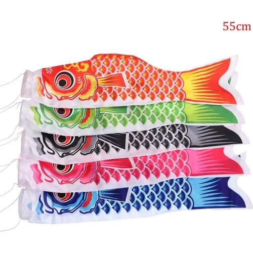 Hot sale 55cm Japanese Carp Windsock Streamer Fish Flag Colorful Wind Sock Flag Toys