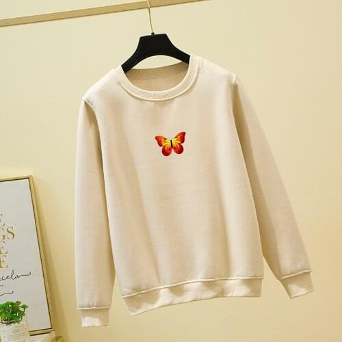 Cotton Sweatshirts Women Hoodies Sweatshirt Winter Japanese Fashion Oversized Lady Pullover Warm O-Neck Aesthetic Clothes Jacket