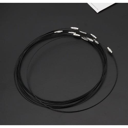 K3ND 10Pcs Stainless Steel Wire Necklace Cord Jewelry Making with Brass Screw Clasp