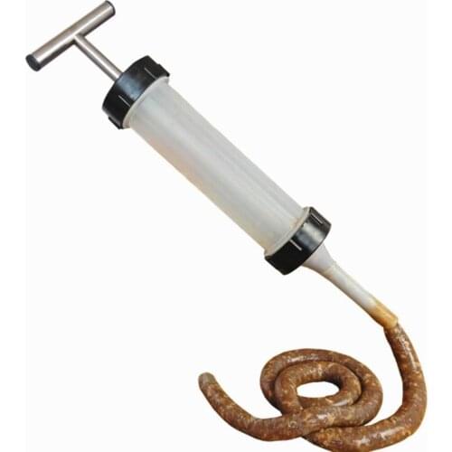 K5DC Manual Sausage Maker Meat Stuffer Syringe Filler Hand Operated Machine with 3pcs Filling Tubes DIY Kitchen Tool