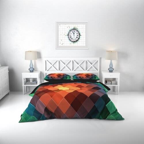 Nordic Geometric Plaid Bedding Set 2/3 pcs 220x240 King Single Double Queen Duvet Cover Sets Couple Quilt Covers (No Bed Sheet)