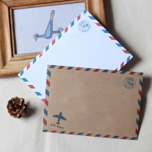 A6 Airmail Envelopes 50 pcs / Retro Brown Envelopes / Wedding invitation envelopes without postcard