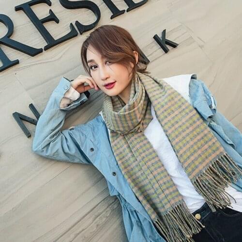 Korean autumn winter new fashion wool scarf women girls long wool scarf warm plaid wild comfortable high quality cashmere shawl